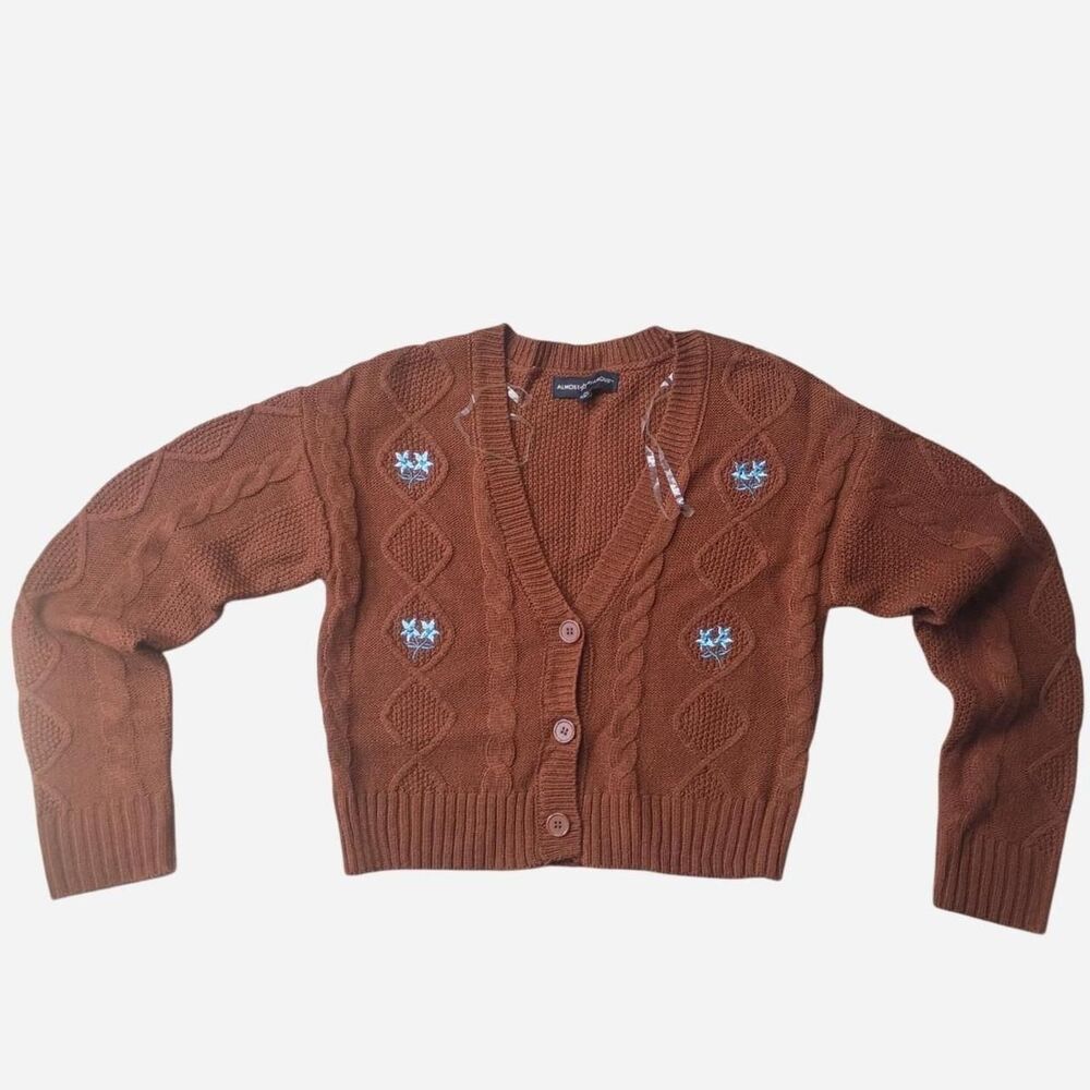 Almost-famous Women's Brown and Orange Cardigan